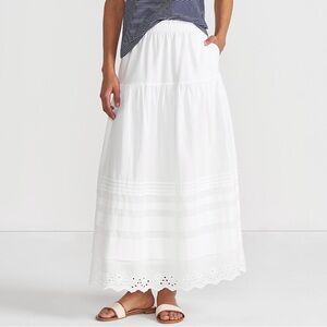 NWOT Lands End White Maxi Skirt